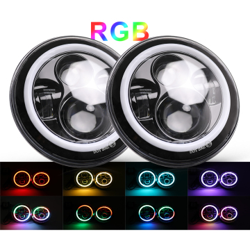 IP68 التحكم عن بعد RGB Car LED LED - 7 بوصة مستديرة الملاك HALO