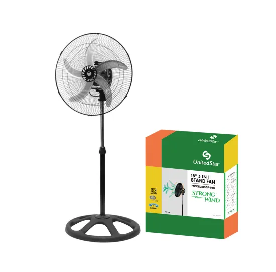 18 Inch 3-in-1 Stand Fan with 360 Degree Oscillation: Portable Pedestal Fan for Enhanced Air Circulation