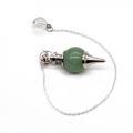 Beautiful Pendulum Dowsing Chakra Pendant with Chain Natural Gemstone Energy Healing Crystal 18MM Balls Point pendant