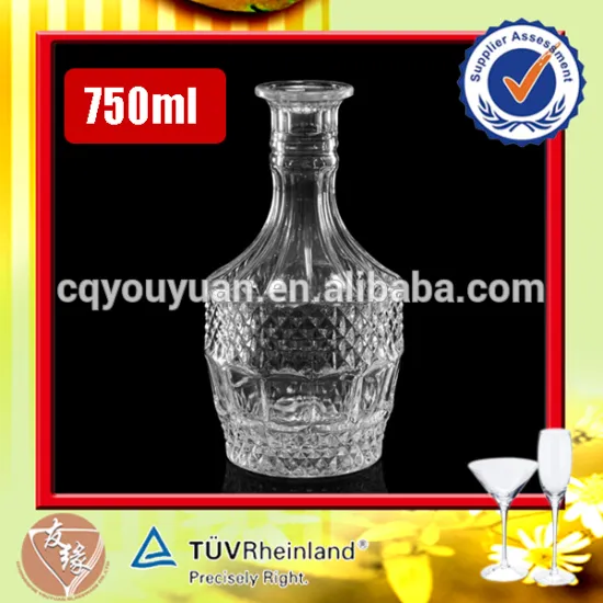 Beautiful design large volume glass vodka bong bottle 750ml