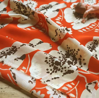 16mm Screen Printed Silk Crepe Soft Textile Silk Fabric