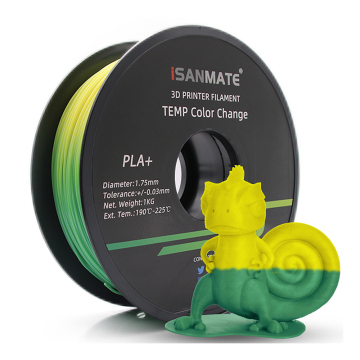 Green to Yellow Temperature Color Change 1.75mm PLA 1kg 3D Printer Filament - Heat Reaction
