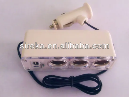 Universal In Car USB & Triple 3 Car Charger Socket 3 IN 1 Car USB Triple Socket Cigarette Lighter Adapter