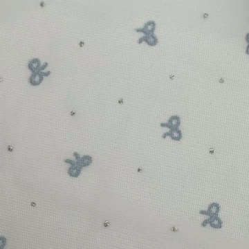 Polyester-Tüll mit silberner Punktschleife für Mädchenkleid
