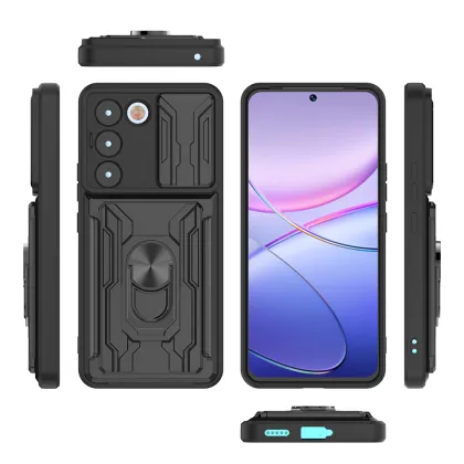 360° Ring Holder & Card Slot Car Mount Phone Case for Vivo V30 Lite 5G