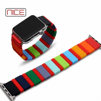 Silicone Sports Band with Charm Bracelet for Apple Watch
