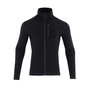 Men's 100% Merino Wool Fashion Casual Autumn Black Full Zip Jacket - ODM OEM