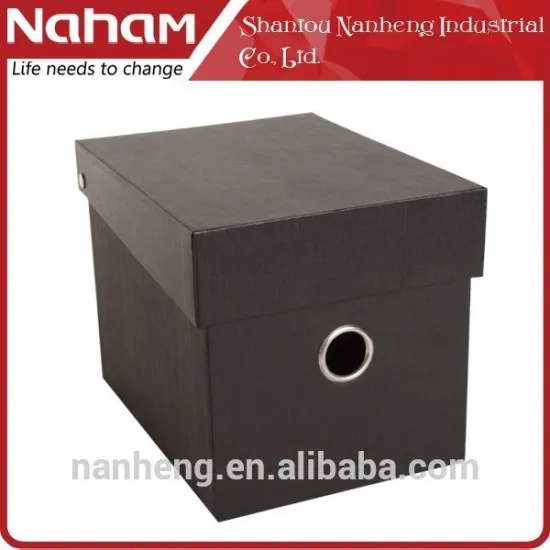 NAHAM brown kraft collapsible stackable cardboard paper storage boxes