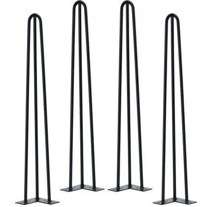 black metal hairpin leg with rubber protector