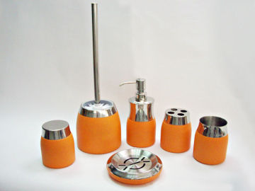 Orange round shape stainless simply bath sets