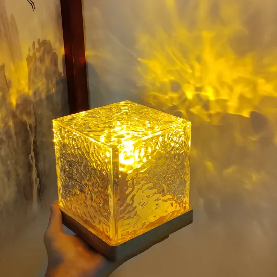 2024 Modern Water Ripple Desk Lamp - 16 Colors LED Crystal Table Light