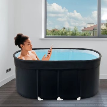 Portable Durable Big Size Plastic Folding Ice Bath Tub with Carry Bag