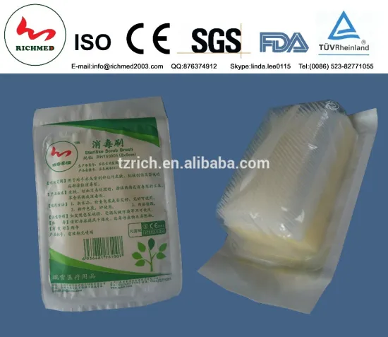 surgical scrub brush with iodine