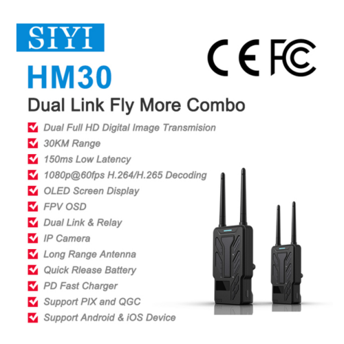 HM30 Combo de enlace dual Combo FPV Sistema Transmisión de imagen