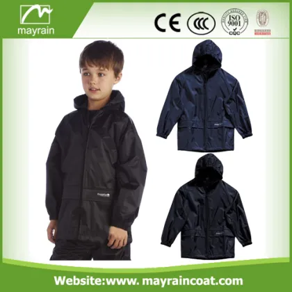 Polyester Children Black Blue Red Rainsuits