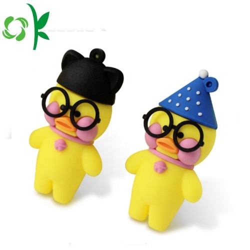 Κινούμενα σχέδια Cute Duck Cover Silicone U Disk Case