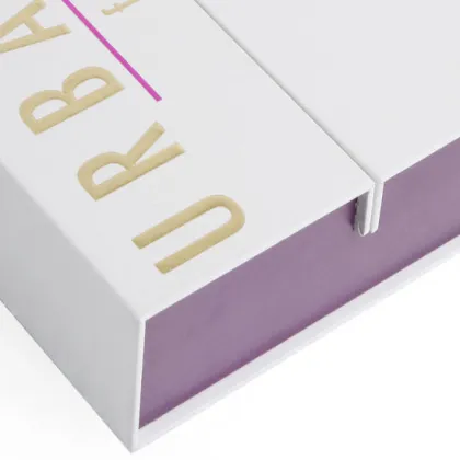 Custom Lady′s Paper Gift Box with Purple Ribbon