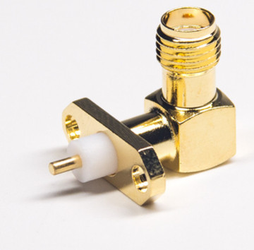 2 Holes Flange SMA Female Right Angle Connector