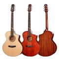 All solid wood acoustic electric guitar