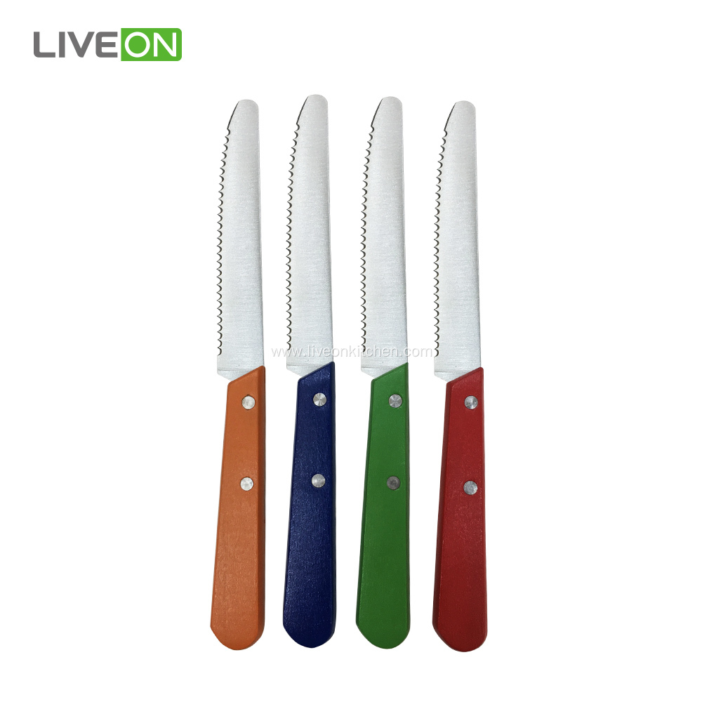 Colored Handle Tomato Knife 4 Pieces Set