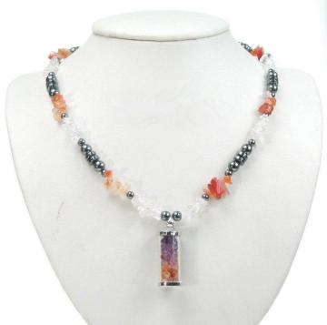 Hematite Bottle Pendant Neckace with