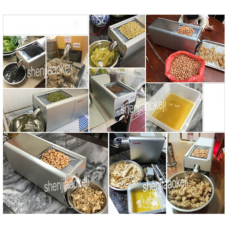 Automatic household oil press machine Small commercial hot and cold squeeze smart peanut soybean squeeze oil machine 220v 300w