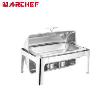 Piring chafing mewah stainless steel untuk penghangat makanan prasmanan