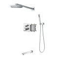 Bathroom Black Shower Tub Faucet With Handheld