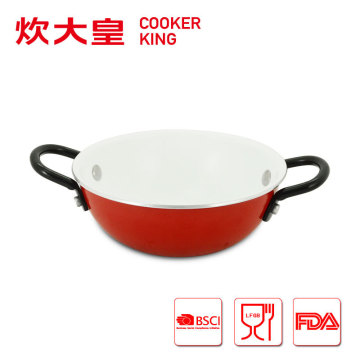 2015 14cm aluminum mini ceramic wok pan