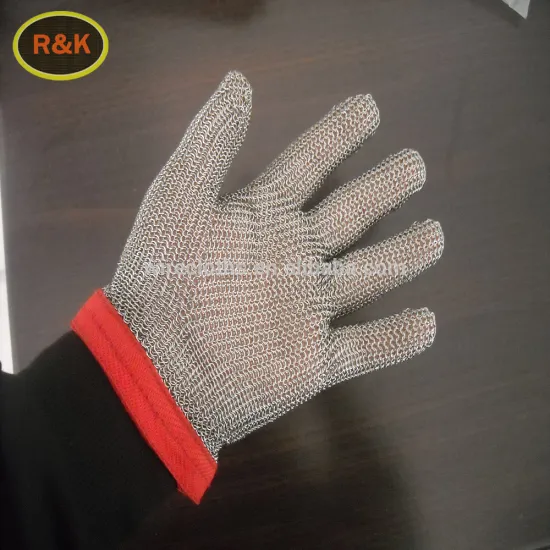 ISO stainless steel chain mail gloves for butcher