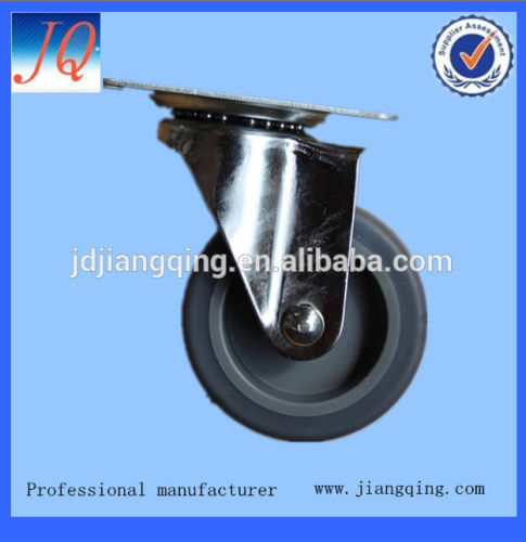 75mm--grey TPR Top plate swivel furniture caster (with side brake )