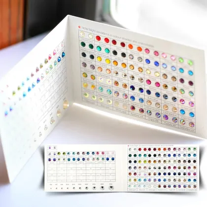 QIAO Crystal Rhinestone Color Chart: 63 Colors Comparison Guide