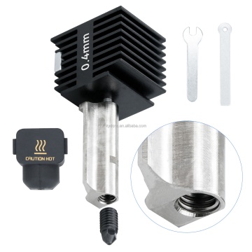 0.2mm-0.8mm Hardened Steel Nozzle & Chromium Plated Copper Heating Block for Bamb Lab 3D Printer