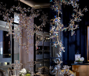 ECOJAS Luxury LED Rotating Crystal Chandeliers for Villa Ambiance