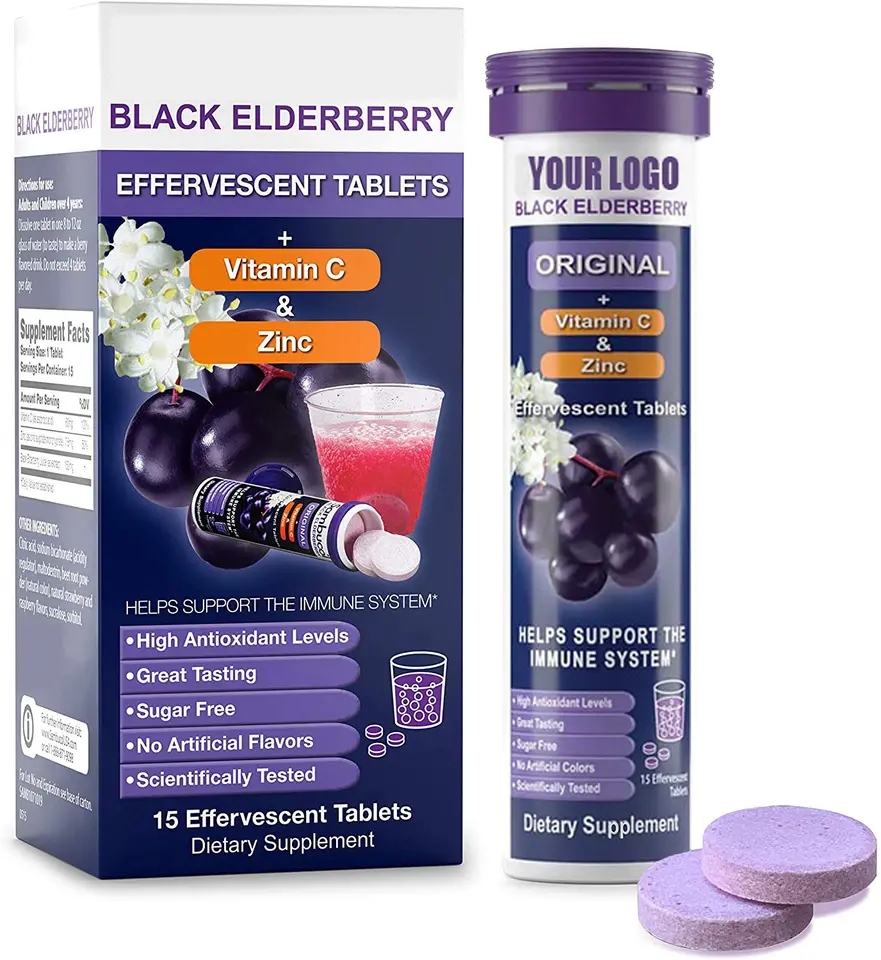 Hydratation rapide Multivitamin Elderberry Effercescents comprimés