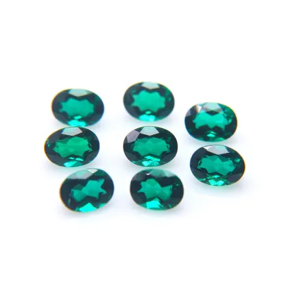 Cultivation Emerald Synthetic Emerald Egg Shaped Loose Stone