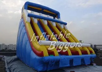 Waterproof Blue Inflatable Water Slide / Inflatable Water P
