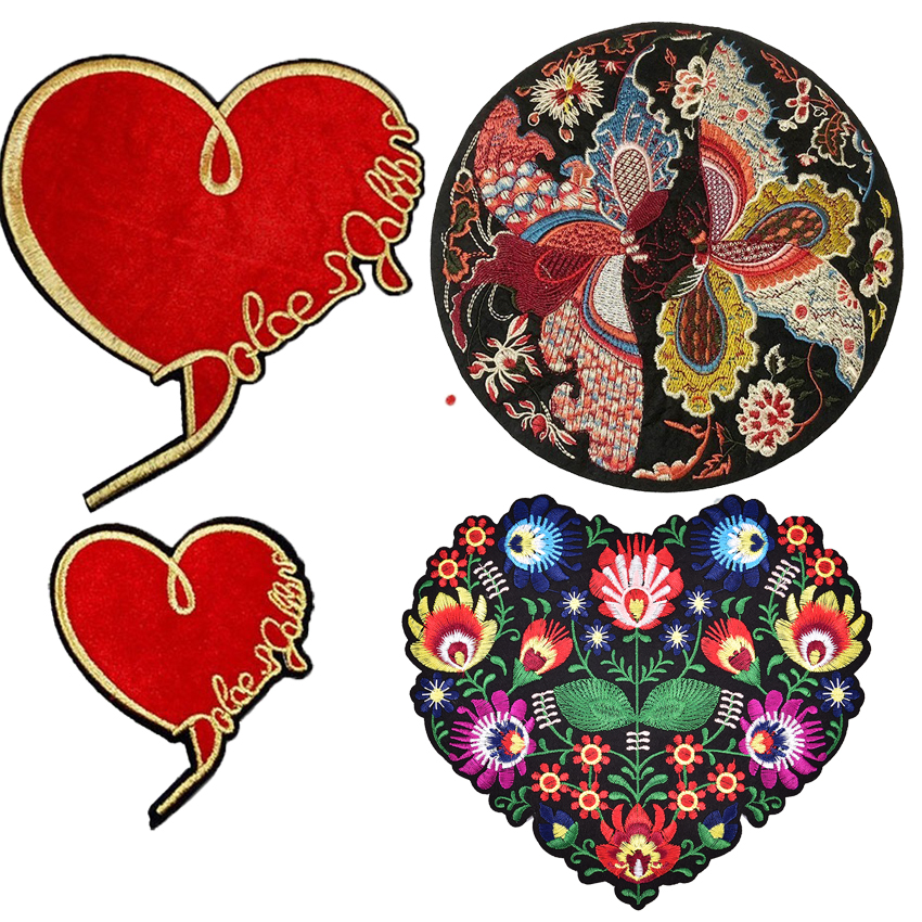 Heart Flower Emmbroidery Patches