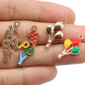 Enamel Letter HAPPY Charms Alloy Balloon Pendants Metallic DIY Art Decor Handmade Bracelet Jewelry Finding