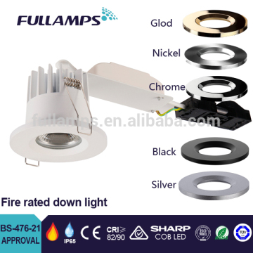 Fullamps good quality ip65 fire rated led 12w downlights BS-476 approved
