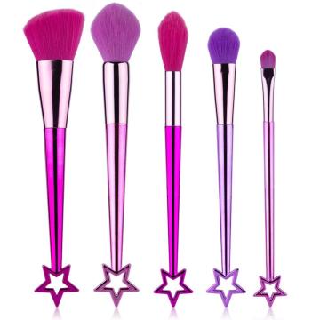 5Pcs Set di pennelli per trucco Ombretto in polvere Eyeliner per labbra Pennelli per trucco per donna Strumenti per il trucco cosmetico