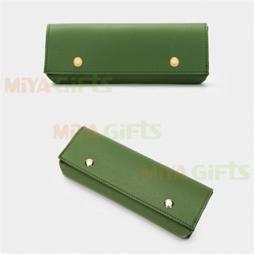 Colorful Lady Simple Leather Pen Pouch with Zipper