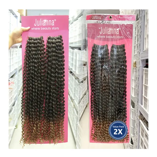 Julianna 18 22 Inch Wholesale Pre Looped 2X Value Pack Crochet Hair Pre-Twisted Water Wave Passion Twist Wavy Braiding Hair