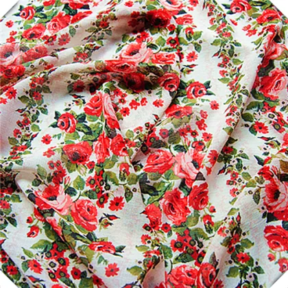 Printed Flowers Rayon Viscose Fabric