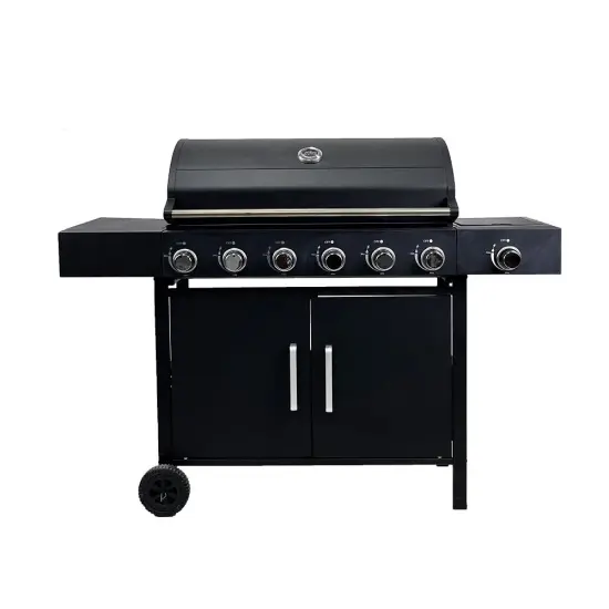 Gas grills Patio barbecue 6+1 burners bbq grill trolley with side party barbecue