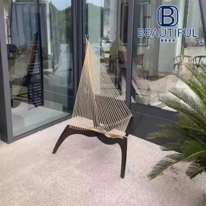 Handcrafted Ash Wood Harp Chair with Classic Design