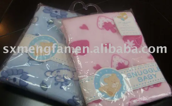 Soft Cartoon Printed Polar Fleece Baby Receiving Blanket
