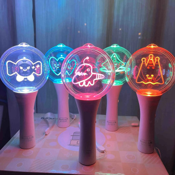 New fashionable factory price customized LOGO round shape acrylic DMX remote controll glowing LED stick