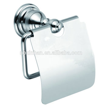 New elegant design wall fitting zinc alloy toilet roll holder with lid polished chrome