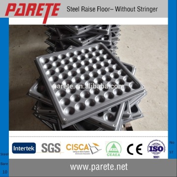 Bare finish steel raised floor tiles